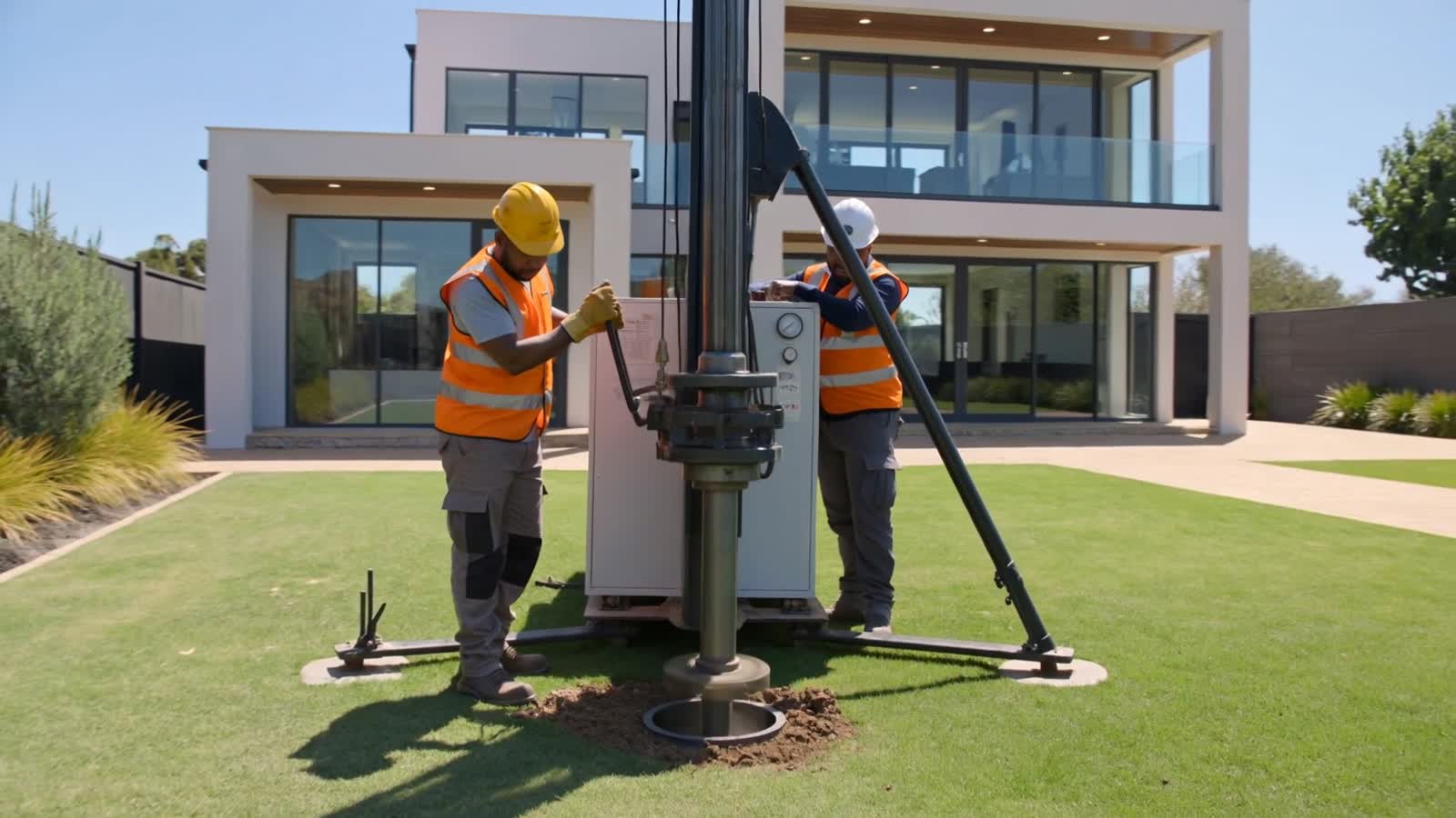 Borehole drilling rig at work on a South Africa property